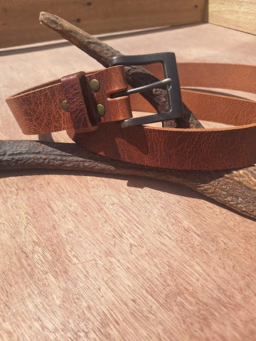 Antique Brown, Water Buffalo Leather Belt