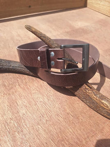 Antique Chocolate, Water Buffalo Leather Belt