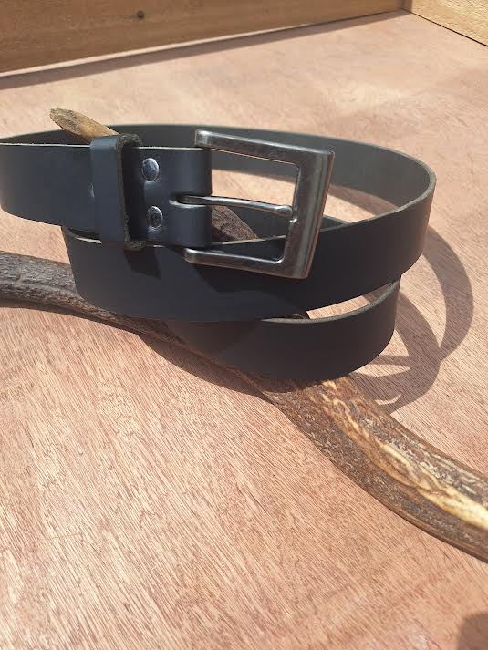 Black, Water Buffalo Leather Belt