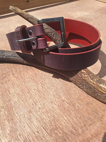 Oxblood, Water Buffalo Leather Belt
