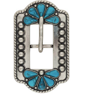 Turquoise Flower Centre Bar Buckle